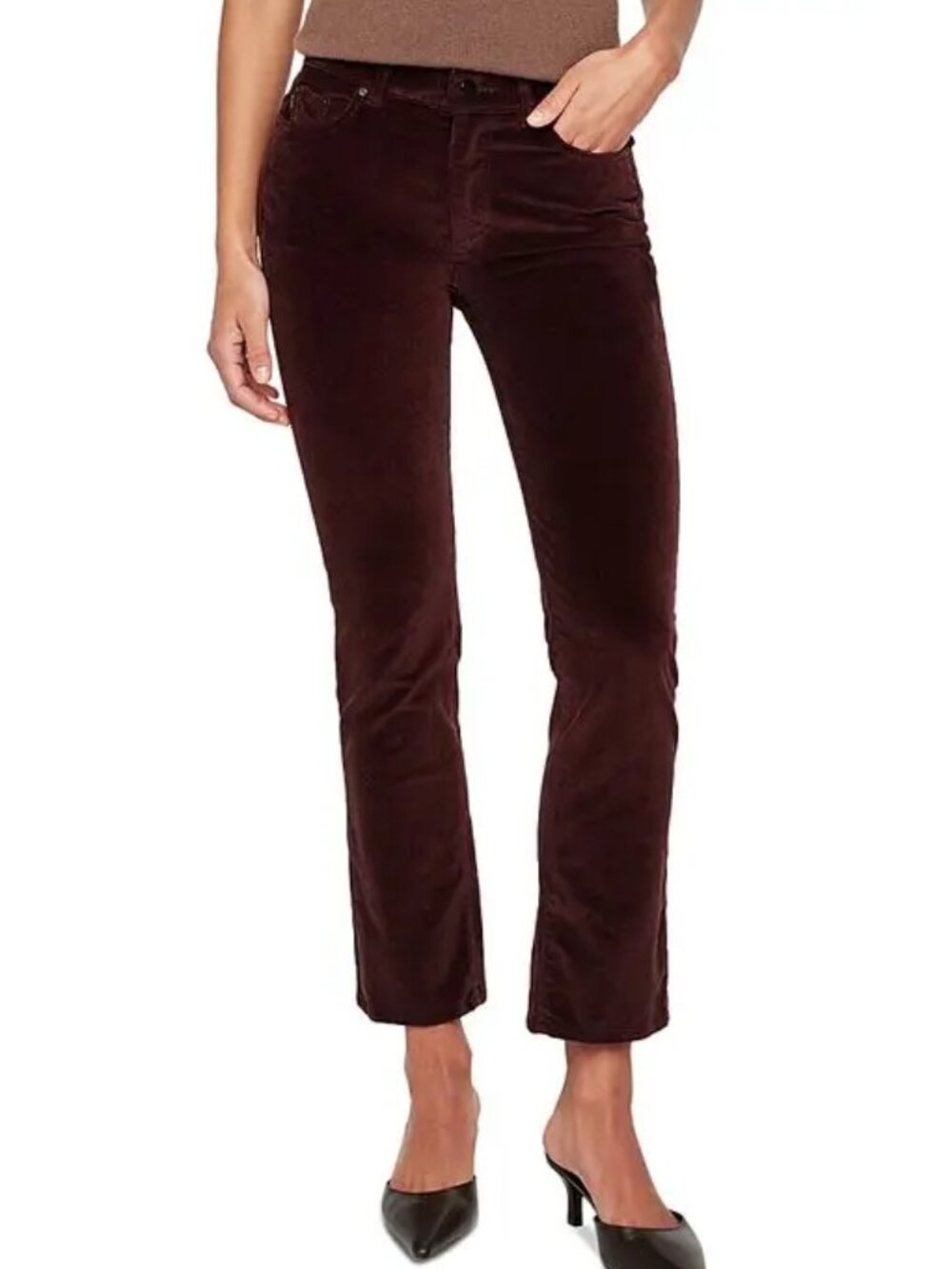 DL1961 "Mara" Mid Rise Ankle Straight Leg Velvet Jeans